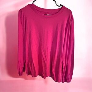 LOFT XL Fuchsia Long Sleeve Top